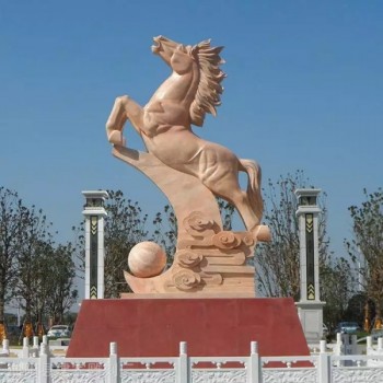 石雕奔馬大理石群馬生肖馬石雕擺件
